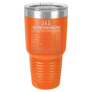 Dad Nutrition Facts 30oz Ringneck Tumbler